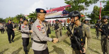 Penyambutan 208 Personel Brimob Kaltim Purna Tugas BKO Polda Papua dan Sulteng