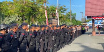 Batalyon A Pelopor Brimob Kaltim Terjunkan 1 SSK Personel Amankan Wilayah Kota Balikpapan