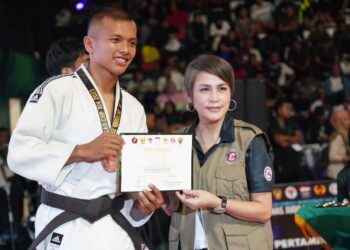 Bripda Elman Anggota Brimob Kaltim, Sabet Medali Perunggu Kejurnas Judo KASAD CUP XIV 2023