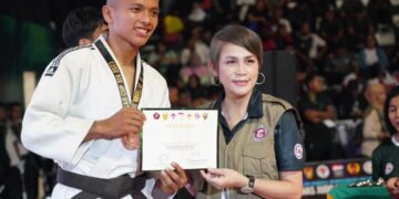 Bripda Elman Anggota Brimob Kaltim, Sabet Medali Perunggu Kejurnas Judo KASAD CUP XIV 2023