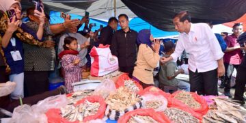 Presiden Jokowi Cek Harga Kebutuhan Pokok di Pasar Waru, Penajam Paser Utara