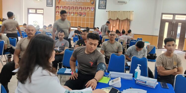 Batalyon A Pelopor Brimob Kaltim Jaga Prima dengan Rikkes Berkala