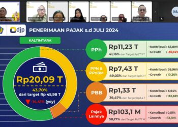 Penerimaan Pajak Kaltim-Kaltara Juli 2024, Target Rp45,98 Triliun, Realisasi di Tengah Tantangan