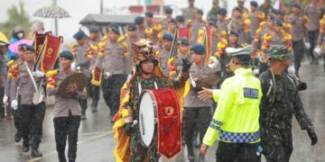 Kirab Pasukan Brimob II Meriahkan HUT Ke-79 Korps Brimob Polri di Kukar