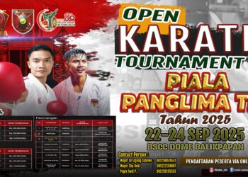 Open Karate Tournament Piala Panglima TNI 2025 Siap Digelar di Balikpapan