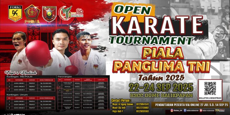 Open Karate Tournament Piala Panglima TNI 2025 Siap Digelar di Balikpapan