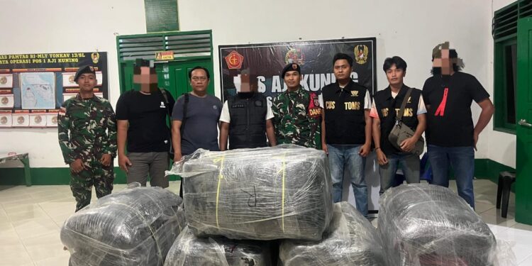 Karpet Ilegal Digagalkan di Perbatasan, Sinergi TNI Perketat Jalur Sebatik