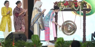 Sulam Tumpar Curi Perhatian di Persit BISA 2026, Nuansa Budaya Kaltim Jadi Magnet Pengunjung