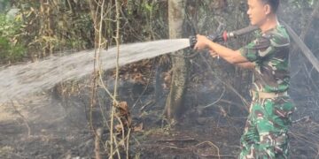 Prajurit Brigif TP 85/BTC Sigap Atasi Karhutla, 4 Hektare Lahan Warga Terbakar di Kubar