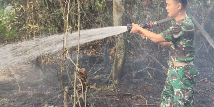 Prajurit Brigif TP 85/BTC Sigap Atasi Karhutla, 4 Hektare Lahan Warga Terbakar di Kubar
